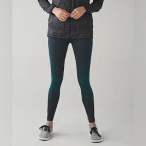 EUC Lululemon All About That Base Leggings Black Forage Teal Gray Green Seamless